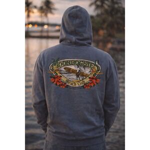 Moondoggies Beach Club Surf Graphic Blue Pullover Hoodie